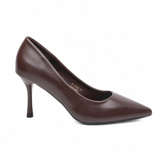 Тъмно кафяви обувки на висок ток- Dara Dark Brown 12194