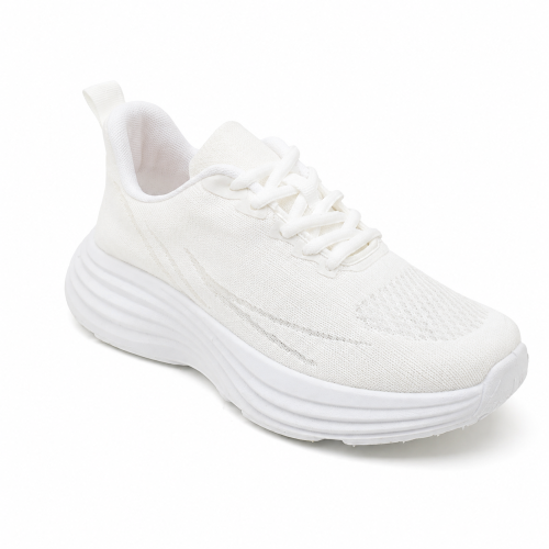 Бели дамски маратонки с олекотена платформа-  Area White 12196
