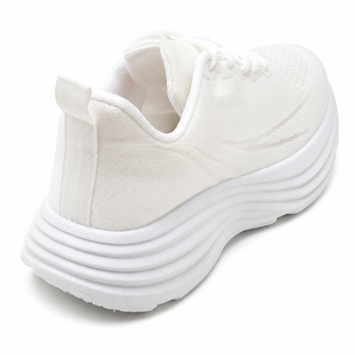 Бели дамски маратонки с олекотена платформа-  Area White 12196
