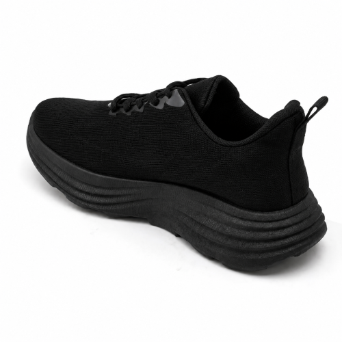 Черни дамски маратонки с олекотена платформа- Area Black 12197