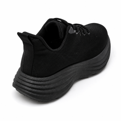 Черни дамски маратонки с олекотена платформа- Area Black 12197