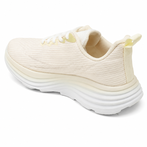 Бежови дамски маратонки с олекотена платформа- Area Beige 12198