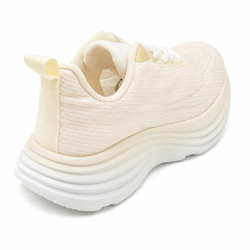 Бежови дамски маратонки с олекотена платформа- Area Beige 12198