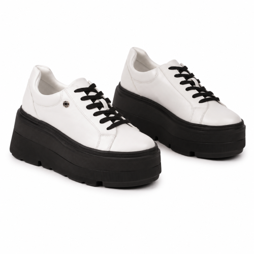 Бели кецове на платформа- Miranda White 12222