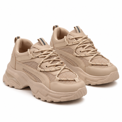 Дамски маратонки на платформа в цвят каки- Lara Khaki 12242