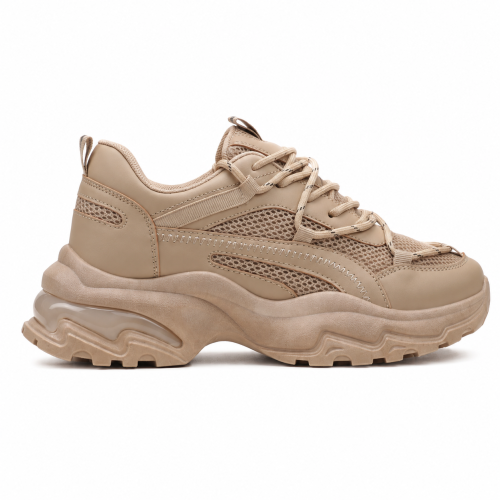 Дамски маратонки на платформа в цвят каки- Lara Khaki 12242