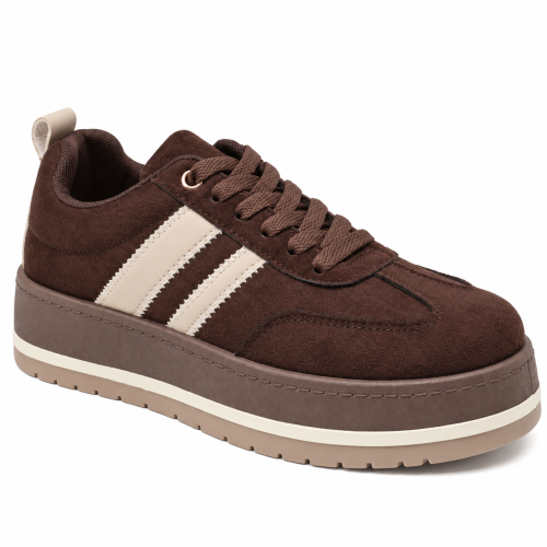Кафяви кецове на платформа - Djoy Brown 12248
