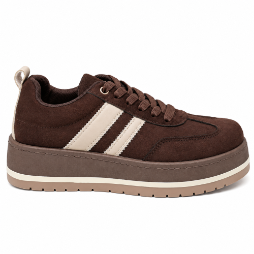 Кафяви кецове на платформа - Djoy Brown 12248