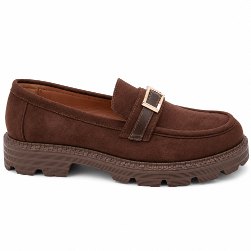 Кафяви велурени мокасини- Velena Brown 12252