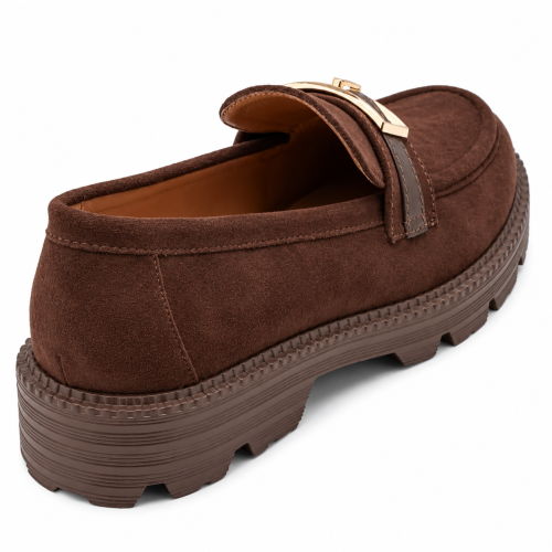 Кафяви велурени мокасини- Velena Brown 12252
