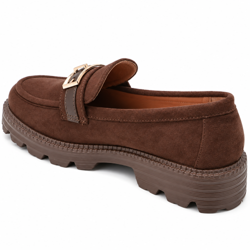 Кафяви велурени мокасини- Velena Brown 12252