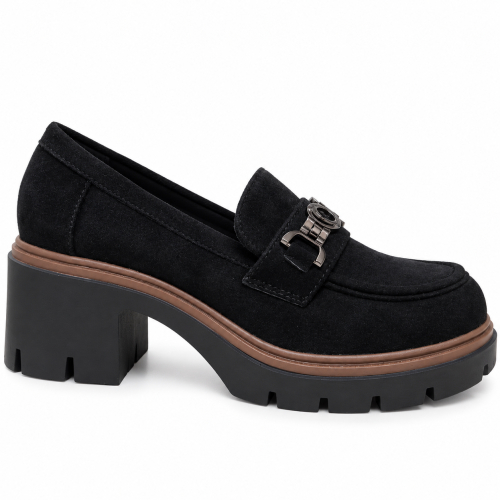 Черни обувки на ток и платформа- Siana Black 12258