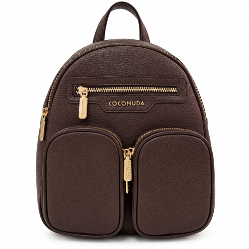 Кафява дамска раница с джобове- Frea Brown 12400