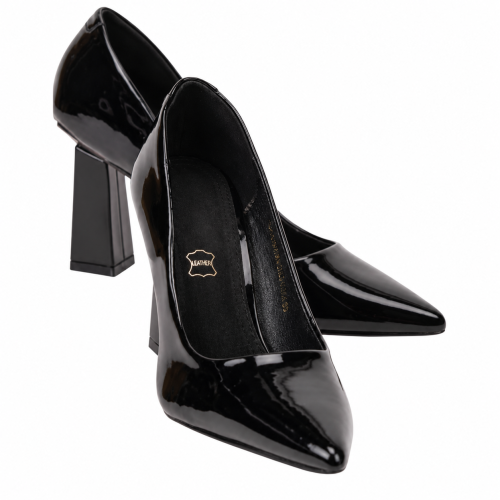 Елегантни обувки в черен лак- Klear Multi Black 11737