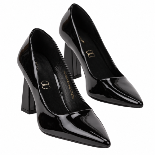 Елегантни обувки в черен лак- Klear Multi Black 11737