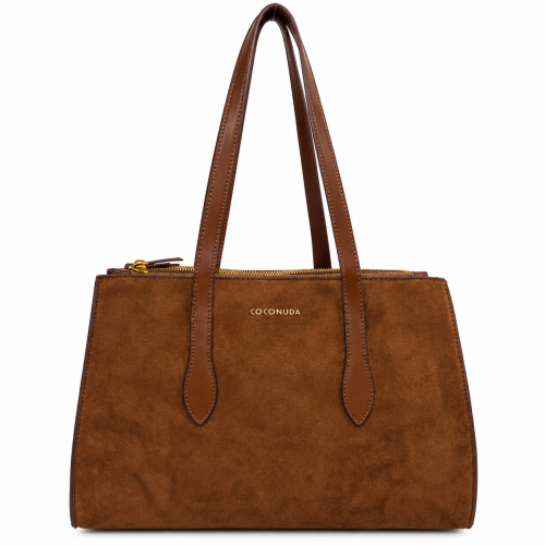 Кафяви велурени обувки на ток и платформа- Steisi Brown 12255