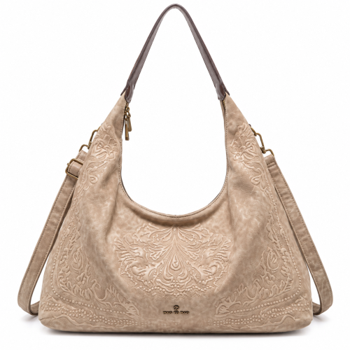 Дамска чанта тип торба в цвят каки- Mira Khaki 12463