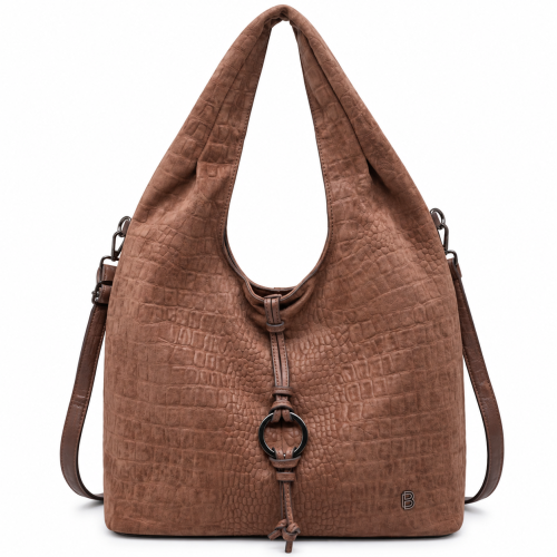 Дамска чанта с кроко принт цвят каки - Tea Khaki 12474