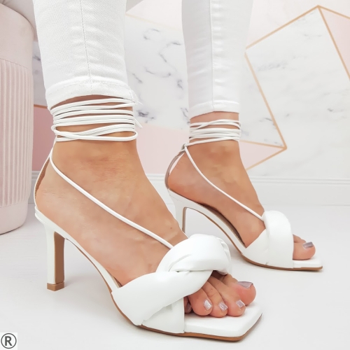Дамски елегантни сандали в бял цвят- Steysi White