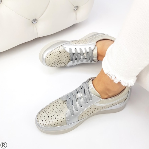 Дамски ежедневни обувки на платформа- Verra Silver